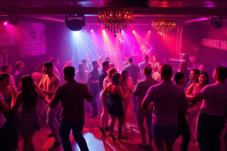 Packed dance floor during a DanceSF event